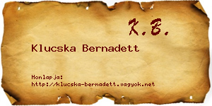 Klucska Bernadett névjegykártya